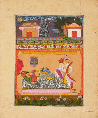 Amantes al amanecer, ilustrando el modo musical Raga Vibhasa de Unbekannt
