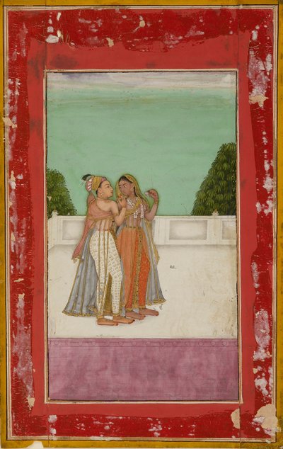 Amantes en una terraza, c. 1740 de Unbekannt