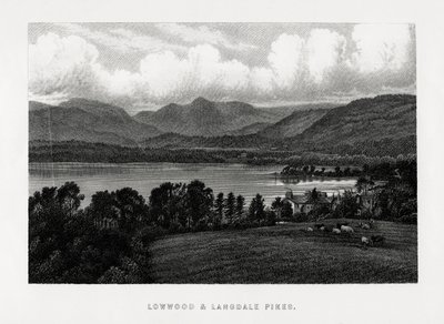Lowwood y Langdale Pikes, Distrito de los Lagos, Cumbria, 1896 de Unbekannt
