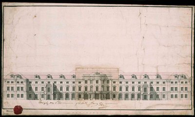 Palacio de Ludwigsburg. Diseño de la fachada del ala norte de Unbekannt