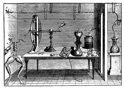 Experimentos de Luigi Galvani con electricidad, 1791 de Unbekannt