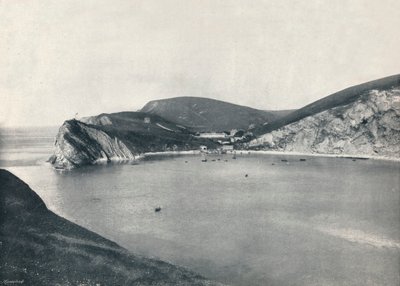 Lulworth - Lulworth Cove y el pueblo, 1895 de Unbekannt