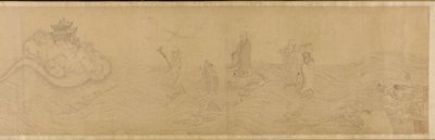 Luohans cruzando el mar, dinastía Ming, siglo XV-XVI de Unbekannt
