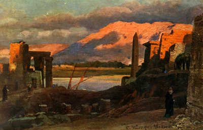 Luxor y las montañas de Tebas, c1918-c1939 de Unbekannt