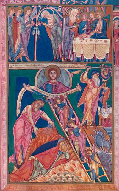 MS. Iluminación mostrando la visión de Jacob, siglo XII, 1902 de Unbekannt