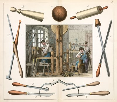 Herramientas de máquina, tornos El tornero de madera de Unbekannt