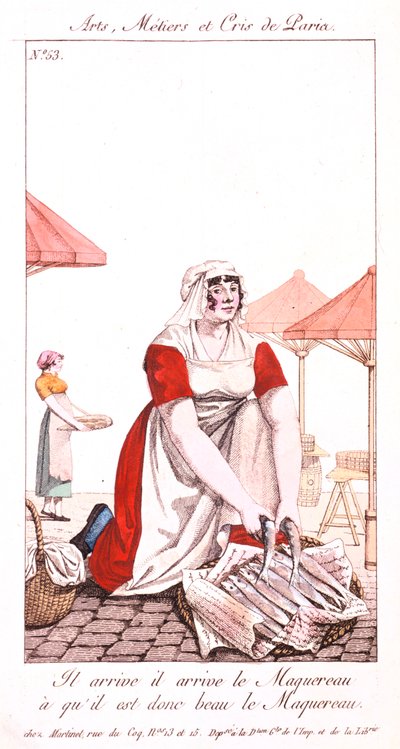 Vendedor de caballa, 1826 de Unbekannt
