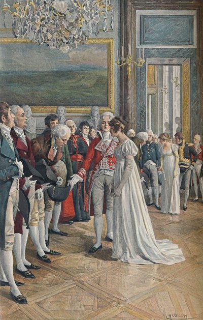 Madame Bonaparte Recibiendo Embajadores en las Tullerías, 1896 de Unbekannt