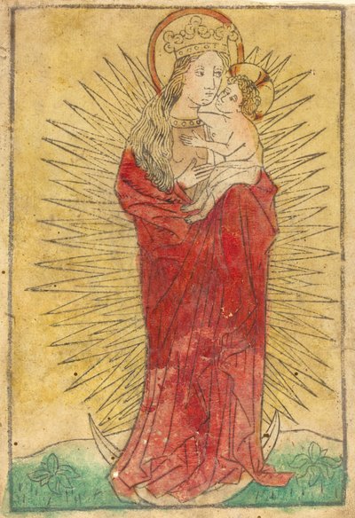 La Virgen y el Niño en una Gloria de Pie sobre una Luna Creciente de Unbekannt