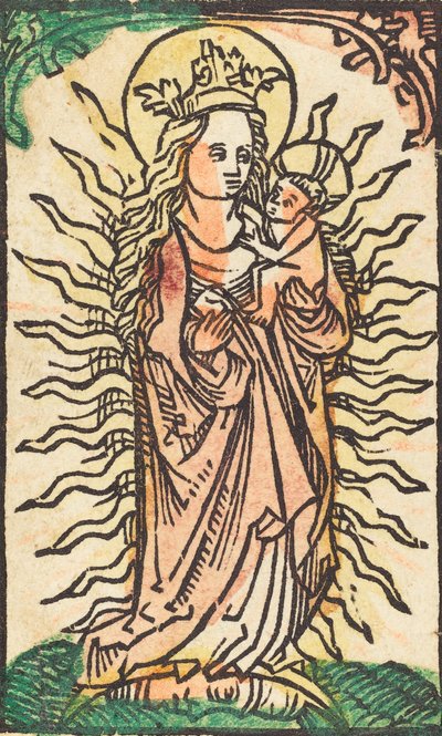 Madonna y Niño en una gloria de pie sobre una luna creciente, 1470-1480 de Unbekannt
