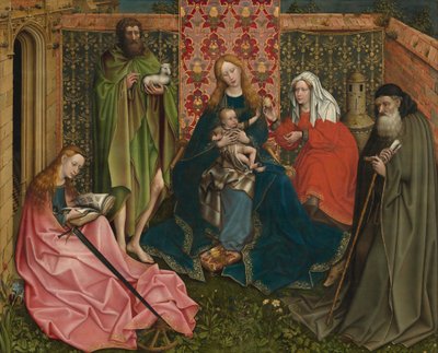 Madonna y Niño con Santos en el Jardín Cerrado, c. 1440-1460 de Unbekannt