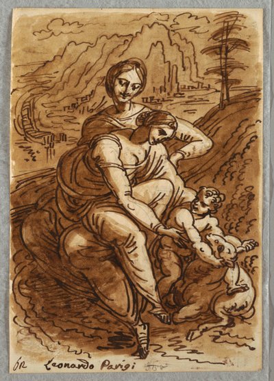 Madonna y Niño con Santa Ana y Cordero, después de Leonardo de Unbekannt