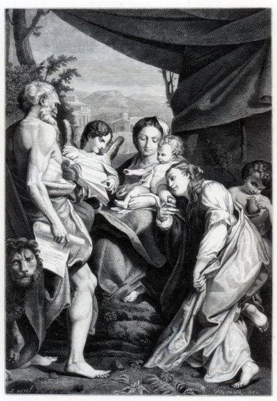 Madonna y Niño con San Jerónimo y María Magdalena El Día, 1525-1528 1870 de Unbekannt