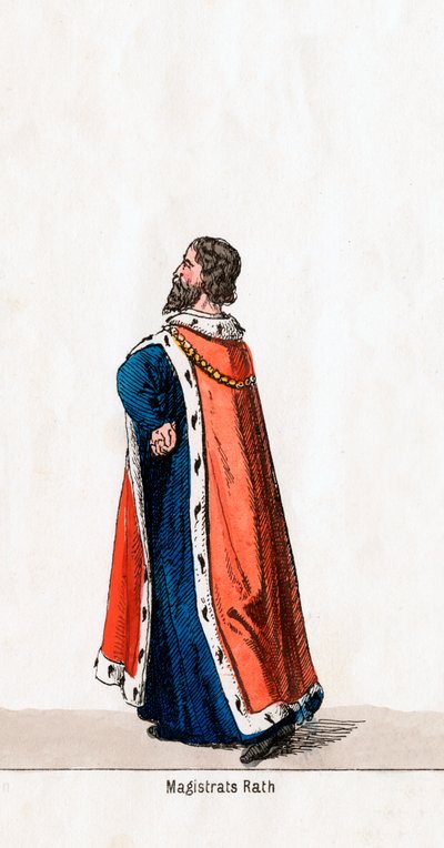 Magistrado, diseño de vestuario para la obra de Shakespeare, Enrique VIII, siglo XIX de Unbekannt