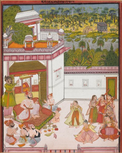 Maharajá de Kotah escuchando música y viendo bailarines, c. 1820 de Unbekannt