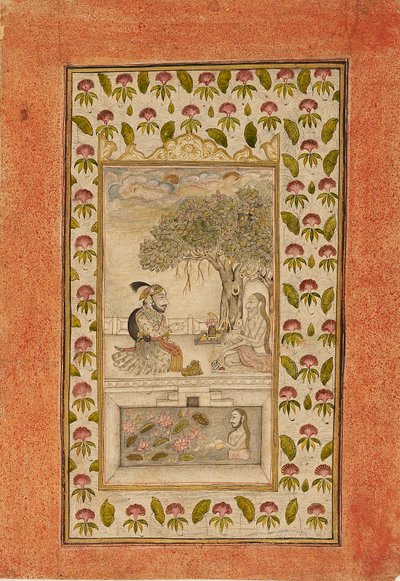 Maharana Sangram Singh II visitando a un yogui, 1710-1715 de Unbekannt
