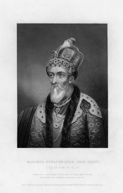 Mahomed Suraj-Oo-Deen Shah Gazee, rey titular de Delhi, siglo XIX de Unbekannt
