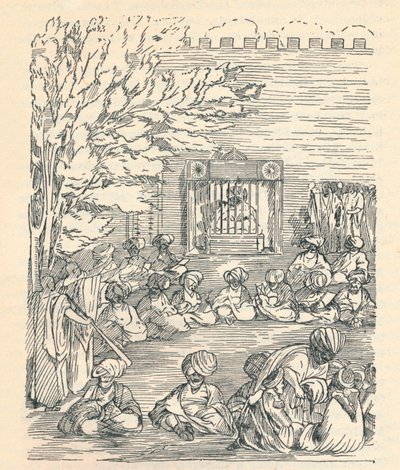 El Mayor Denhan y su grupo recibidos por el jeque de Bornu, 1826, 1912 de Unbekannt