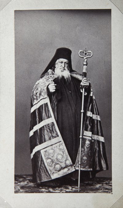Makarios, arzobispo del Monasterio de San Panteleimon en el Monte Athos, Grecia, 1870s de Unbekannt