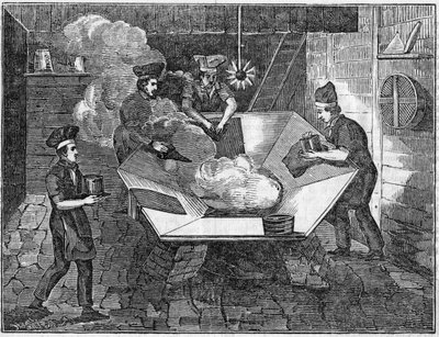 Fabricación de sombreros de castor, 1835 de Unbekannt