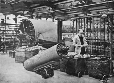Haciendo la urdimbre, 1915 de Unbekannt