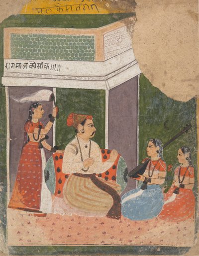 Malkos Raga: Página de una serie dispersa Ragamala Guirnalda de Modos Musicales, ca. 1640-50 de Unbekannt