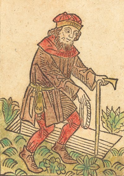 Hombre caminando hacia una tumba, c. 1495 de Unbekannt