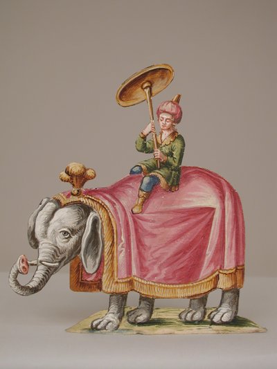 Hombre en elefante, siglo XVIII de Unbekannt