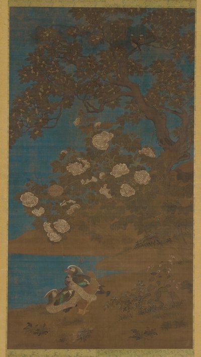 Patos mandarines y flores, dinastía Ming o Qing, siglo XVII de Unbekannt