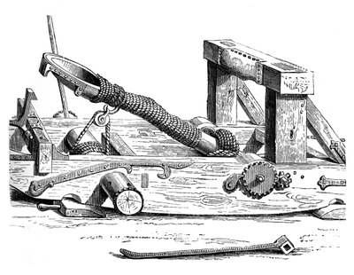 Mangonel, una máquina de guerra del siglo XV, 1870 de Unbekannt