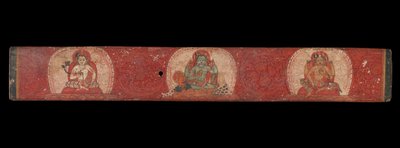 Cubierta de manuscrito con Vishnu flanqueado por Lakshmi y Sarasvati, siglo XIV de Unbekannt