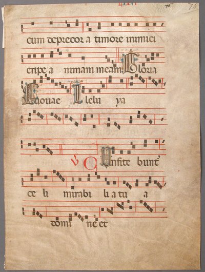 Hoja de manuscrito, de un gradual, italiano, primera mitad del siglo XIV de Unbekannt