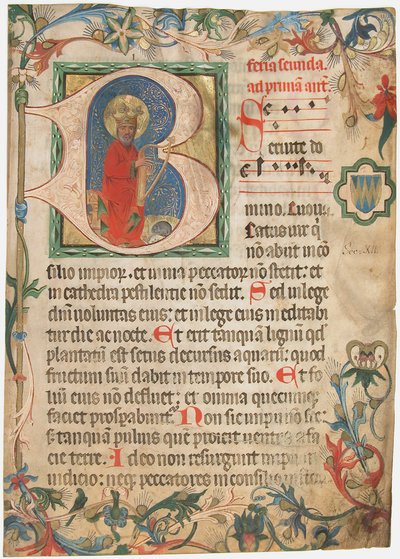 Hoja de manuscrito de un misal, austriaco, finales del siglo XV de Unbekannt