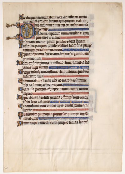 Hoja de Manuscrito de un Salterio Real de Unbekannt