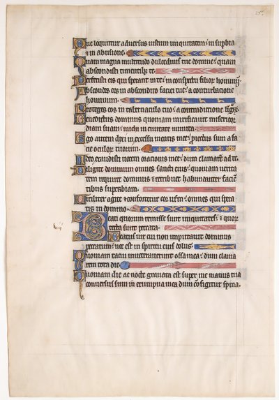 Hoja de manuscrito de un Salterio Real, siglo XIII de Unbekannt