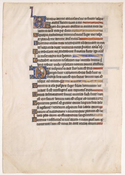 Hoja de manuscrito de un Salterio Real, siglo XIII de Unbekannt