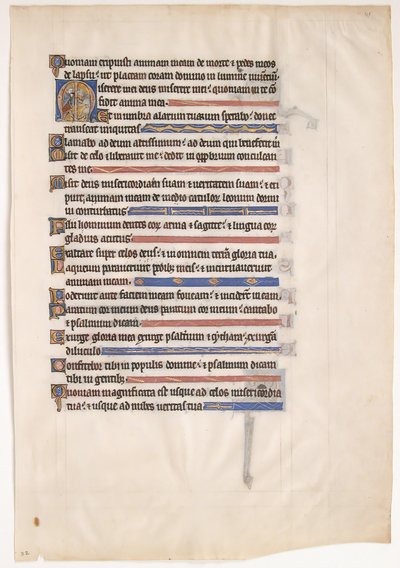 Hoja de manuscrito de un Salterio Real, siglo XIII de Unbekannt