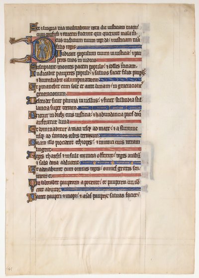 Hoja de manuscrito de un Salterio Real de Unbekannt