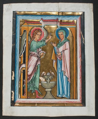 Hoja de Manuscrito con la Anunciación, de un Salterio, mediados del siglo XIII de Unbekannt