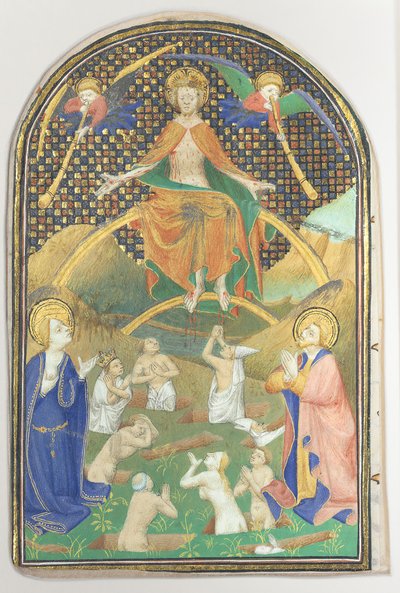Hoja de manuscrito con el Juicio Final, de un Libro de Horas de Unbekannt