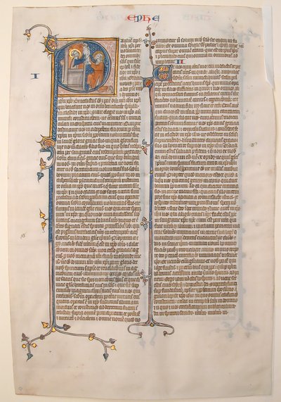 Hoja de manuscrito con la apertura de la Epístola de San Pablo a los Efesios, de una Biblia, ca. 13 de Unbekannt