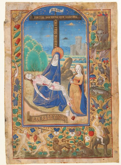 Hoja de manuscrito con la Piedad, de un Libro de Horas, último cuarto del siglo XV de Unbekannt