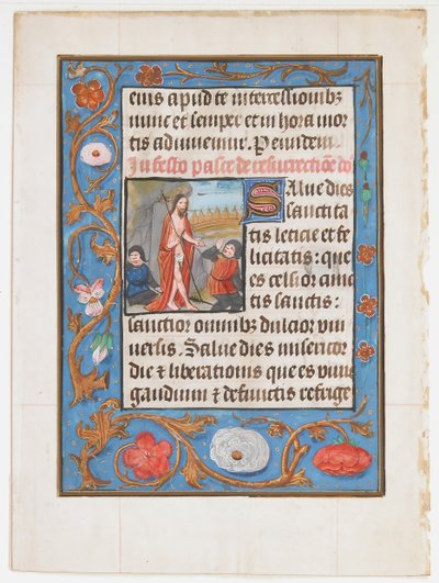 Hoja de manuscrito con la Resurrección, de un Libro de Horas de Unbekannt