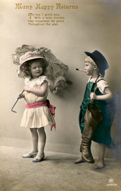 Muchos Felices Retornos, tarjeta de cumpleaños, c1900-1929 de Unbekannt