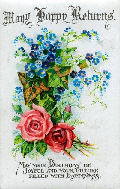 Muchos felices retornos, tarjeta de cumpleaños, c1921 de Unbekannt