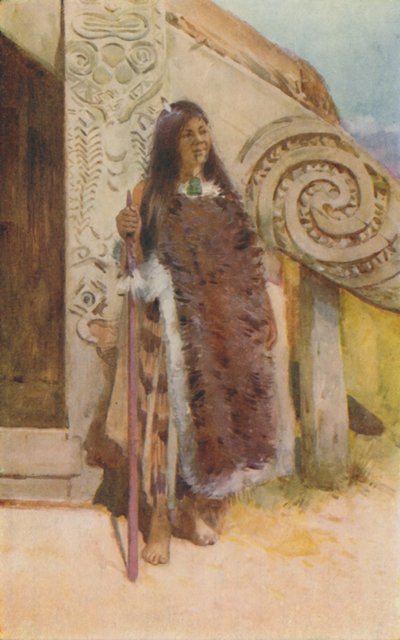 Maorí en traje nativo, 1924 de Unbekannt