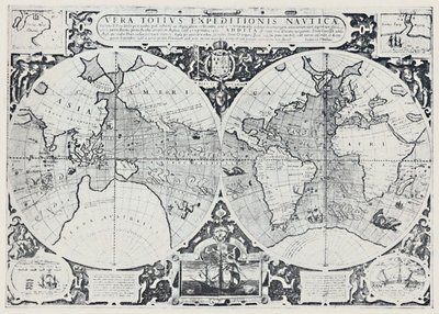 Mapa que muestra el viaje de circunnavegación de Drake 1577-1580, 1923 de Unbekannt