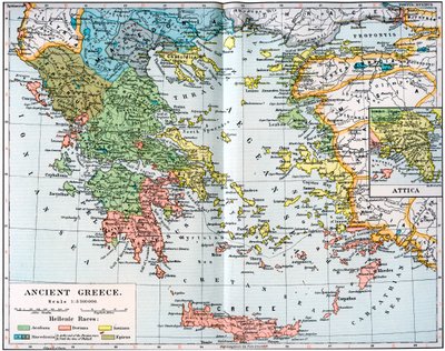 Mapa de la Antigua Grecia, 1902 de Unbekannt
