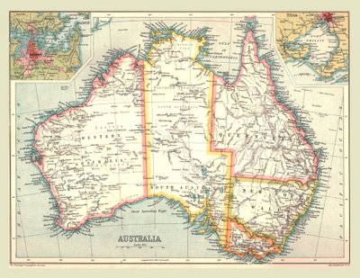 Mapa de Australia, 1902 de Unbekannt
