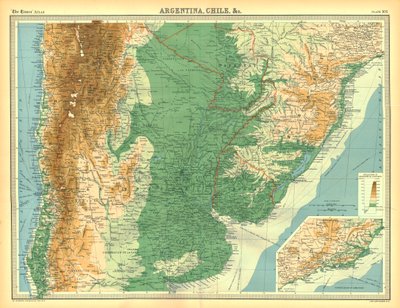 Mapa de Chile, Argentina, etc. de Unbekannt
